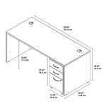 Bush Business Furniture Westfield 66W x 30D Office Desk with Mobile File Cabinet, Hansen Cherry (SRC015HCSU)