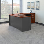 Bush Business Furniture Westfield Right Handed L Shaped Desk with Mobile File Cabinet, Hansen Cherry (SRC007HCRSU)