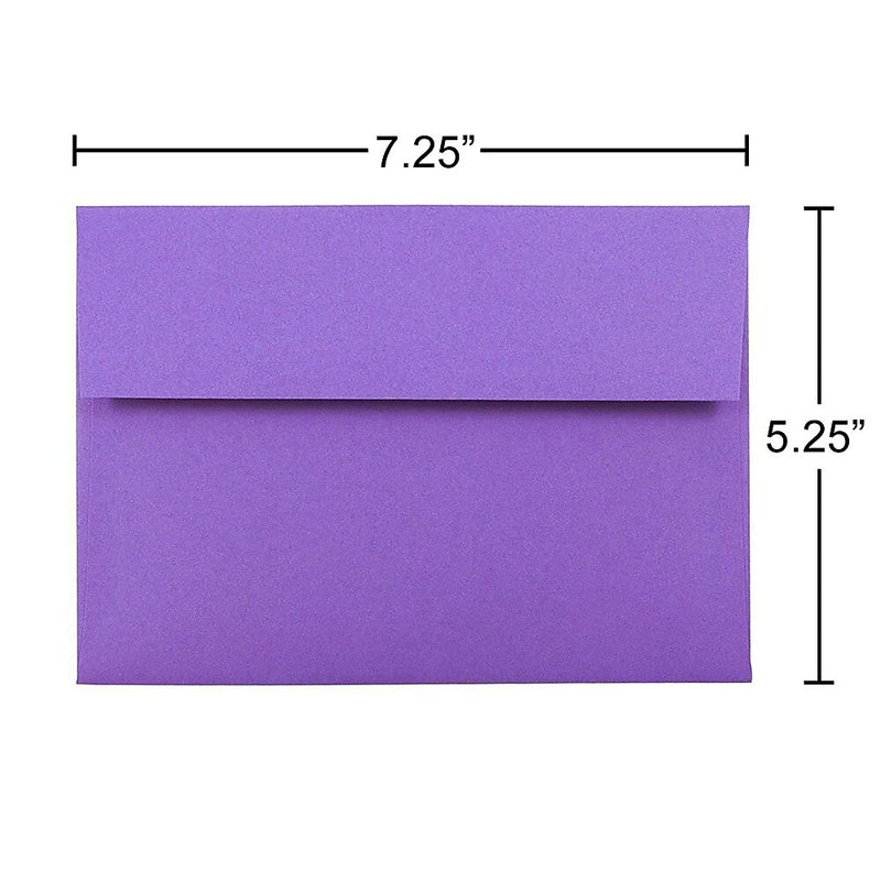 JAM Paper A7 Colored Invitation Envelopes, 5 1/4" x 7 1/4", Violet Purple Recycled, Bulk 1000/Carton (80278B)