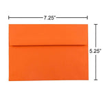 JAM Paper A7 Colored Invitation Envelopes, 5.25 x 7.25, Orange Recycled, Bulk 1000/Carton (95666B)