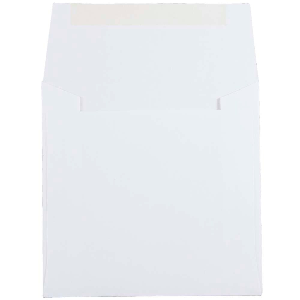 JAM Paper 5.5 x 5.5 Square Invitation Envelopes, White, 100/Pack (28415B)