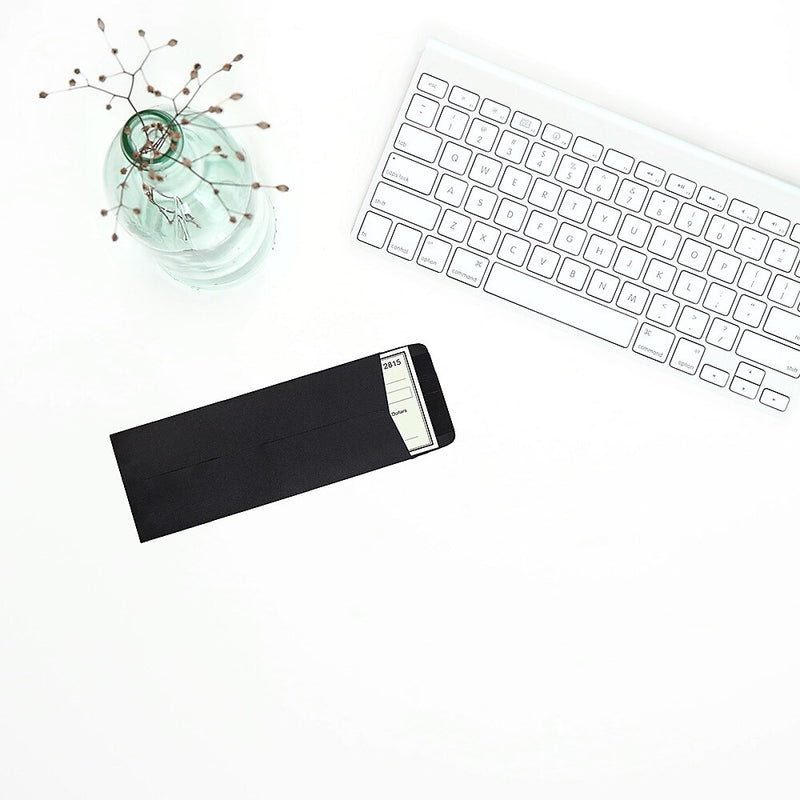 JAM Paper #10 Policy Business Envelopes, 4.125 x 9.5, Black Linen, Bulk 1000/Carton (V01218B)