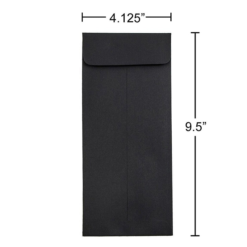 JAM Paper #10 Policy Business Envelopes, 4.125 x 9.5, Black Linen, Bulk 1000/Carton (V01218B)