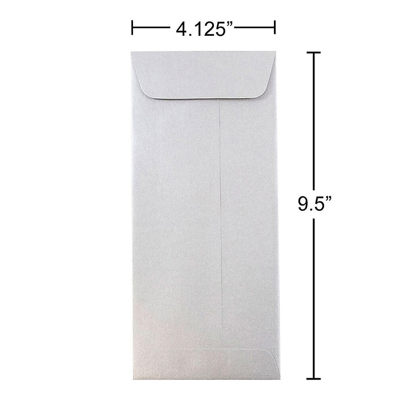 JAM Paper #10 Policy Metallic Envelopes, 4.125 x 9.5, Stardream Silver, Bulk 1000/Carton (900905922B)