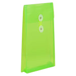 JAM Paper Plastic Filing Envelope with Button & String Closure, Lime Green, 12/Pack (472B1LI)