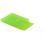 JAM Paper Plastic Filing Envelope with Button & String Closure, Lime Green, 12/Pack (472B1LI)