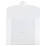 JAM Paper Plastic Portfolio Case with Circular Tuck Flap Closure, Clear Frost, 24/Carton (3788B)