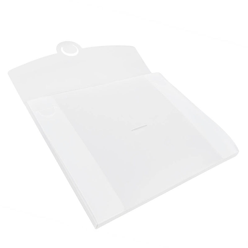 JAM Paper Plastic Portfolio Case with Circular Tuck Flap Closure, Clear Frost, 24/Carton (3788B)