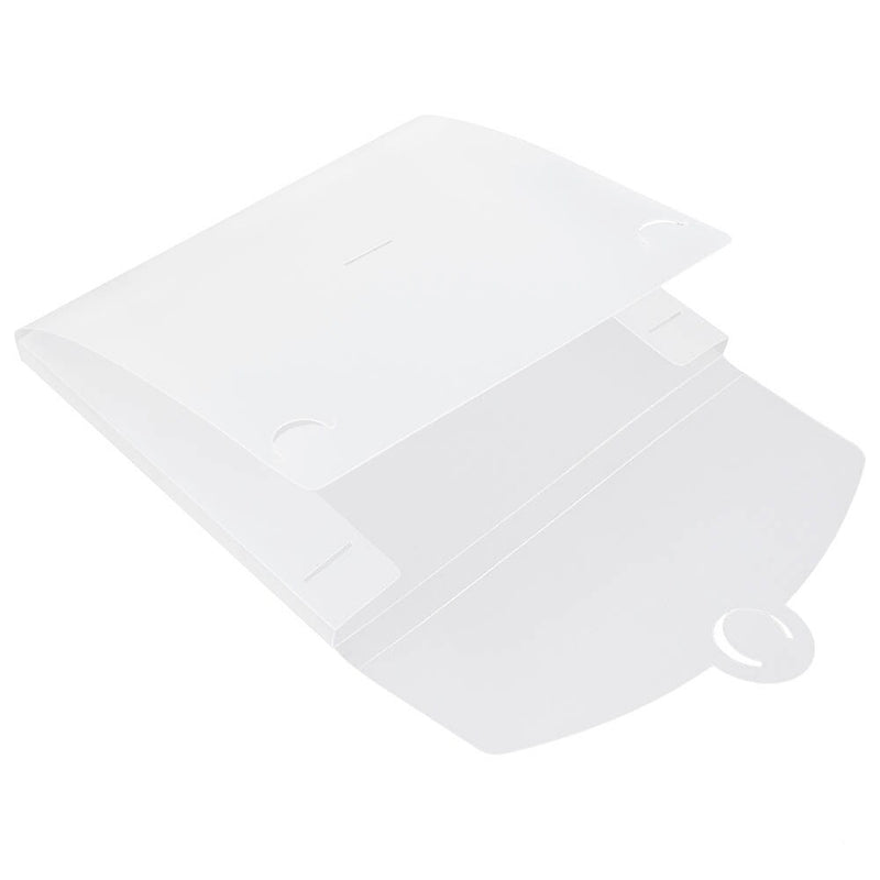 JAM Paper Plastic Portfolio Case with Circular Tuck Flap Closure, Clear Frost, 24/Carton (3788B)