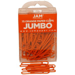 JAM Paper Jumbo Paper Clips, Orange, 3/Pack (42186871B)