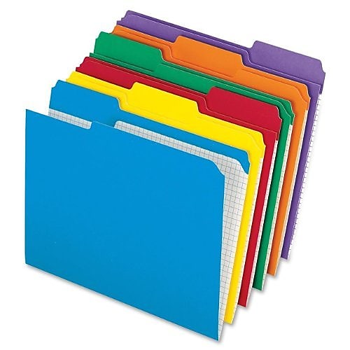 Pendaflex Recycled File Folder, 1/3-Cut Tab, Assorted, Letter Size, Assorted Colors, 100/Box (R152 1/3 ASST)