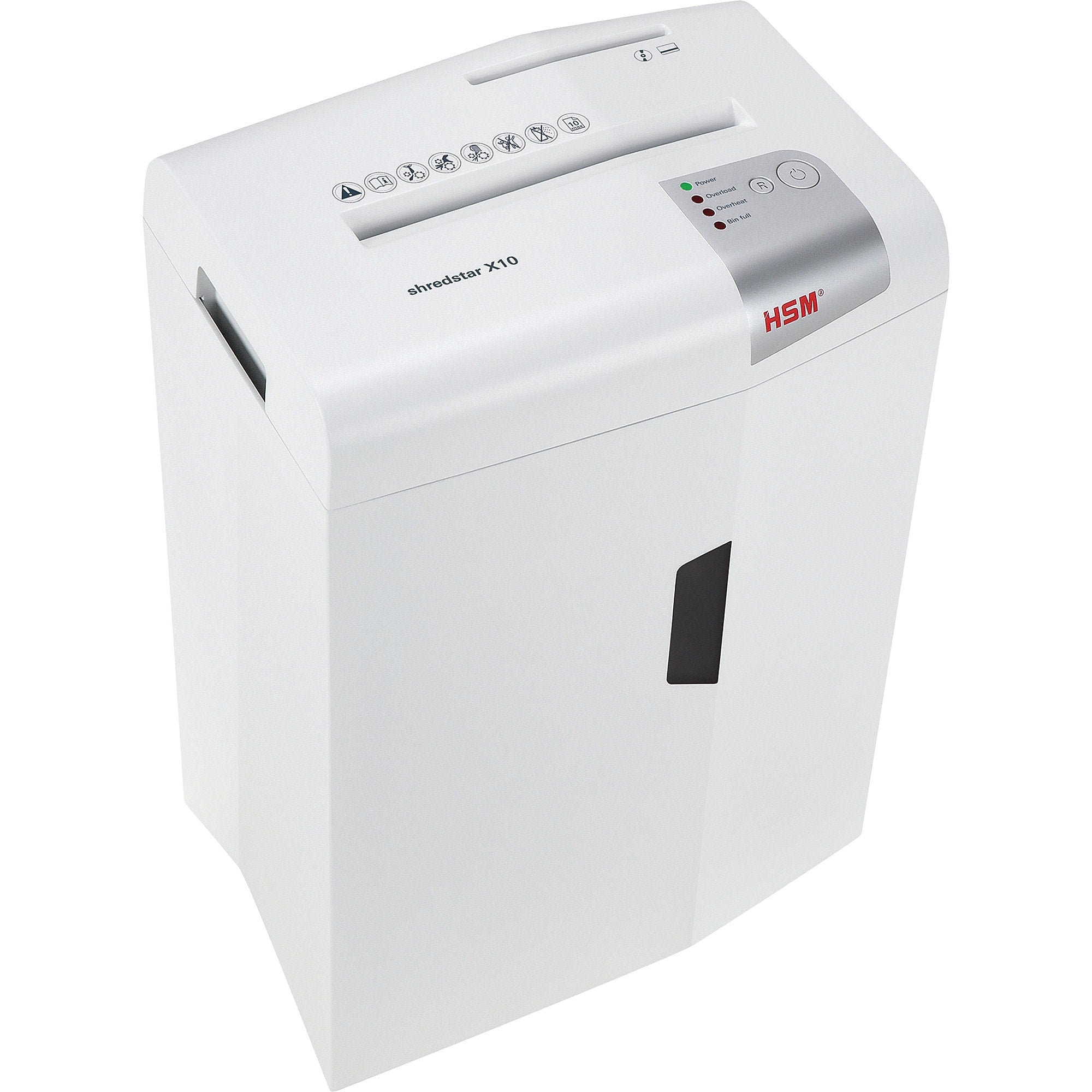 HSM Shredstar X10 Cross-Cut Shredder, Cross Cut, 10 Per Pass, for shredding Paper, 5.30 gal Wastebin Capacity, White