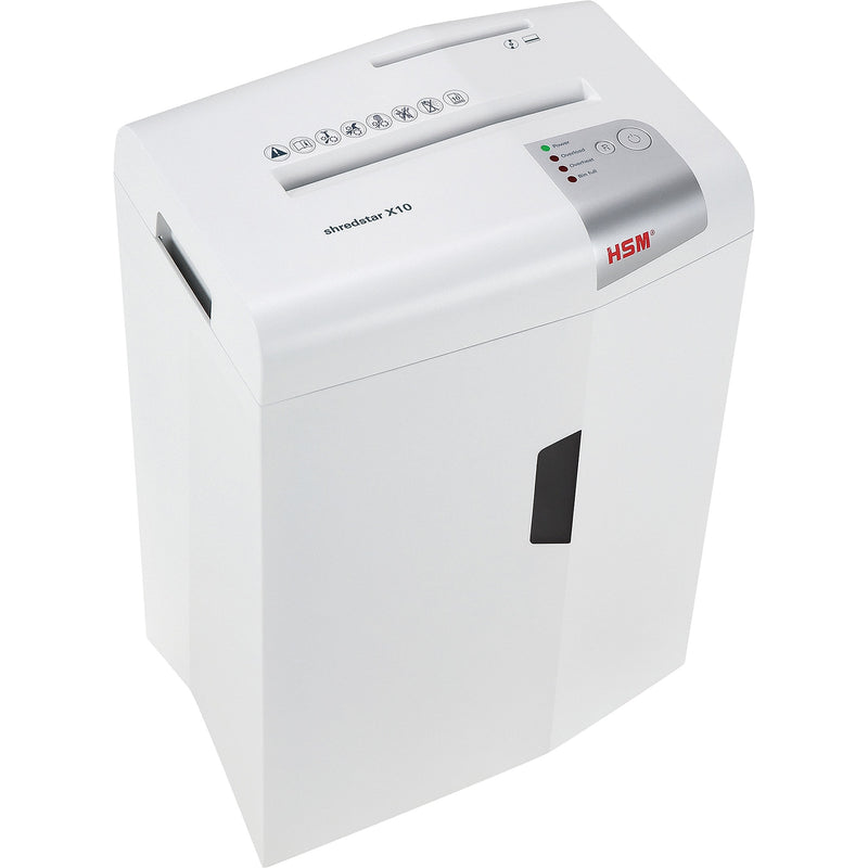 HSM Shredstar X10 Cross-Cut Shredder, Cross Cut, 10 Per Pass, for shredding Paper, 5.30 gal Wastebin Capacity, White