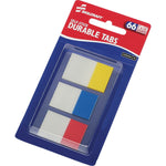 AbilityOne SKILCRAFT Self-stick Durable Tabs, 1.50" Tab Height x 1" Tab Width, Self-adhesive, Asst Tab(s), 66/Pk, TAA Compliant