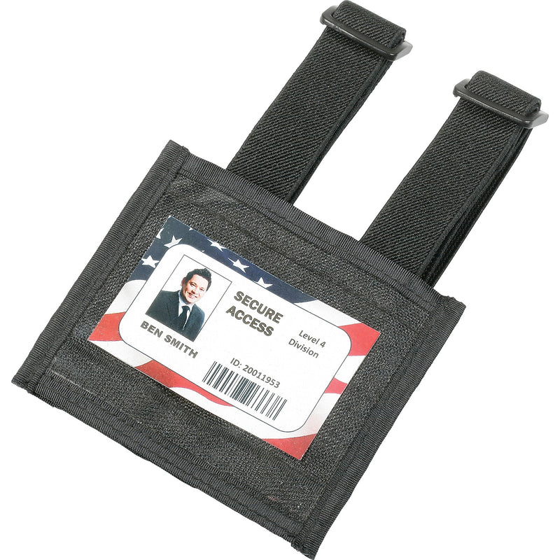 AbilityOne SKILCRAFT Armband ID Badge Holder, Elastic, Vinyl, 1 Each, Black, Clear