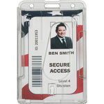 AbilityOne SKILCRAFT Dual ID Card Holder, Vertical, 1 Pack, Clear