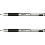 AbilityOne SKILCRAFT Retractable Ballpoint Pen, 1 mm Pen Point Size, Black, Stainless Steel Barrel, 2/Pack
