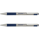 AbilityOne SKILCRAFT Retractable Ballpoint Pen, 0.7 mm Pen Point Size, Blue, Stainless Steel Barrel, 2/Pack
