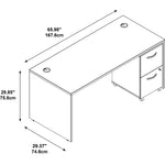 Bush Business Furniture Westfield Desk w/ 2 Drawer Mobile Pedestal, Hansen Cherry (SRC028HCSU)