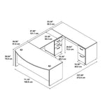 Bush Business Furniture Westfield 72W x 36D Bow Front U Shaped Desk w/ Mobile File Cabinets, Mocha Cherry (SRC043MRSU)