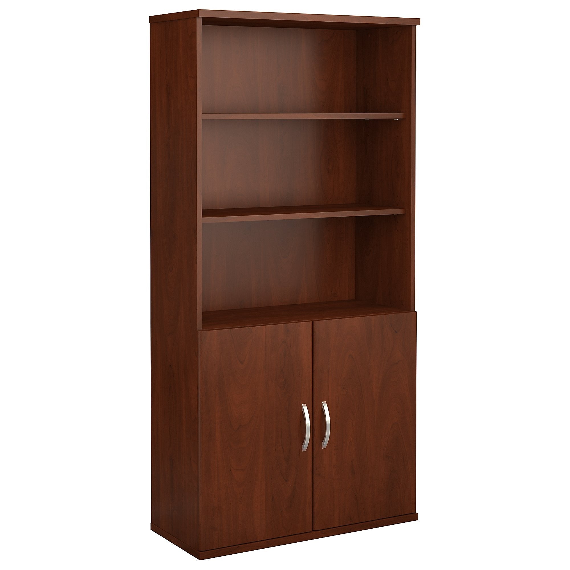 Bush Business Furniture Westfield 73"H 5-Shelf Bookcase with Adjustable Shelves, Hansen Cherry Laminated Wood (SRC103HC)