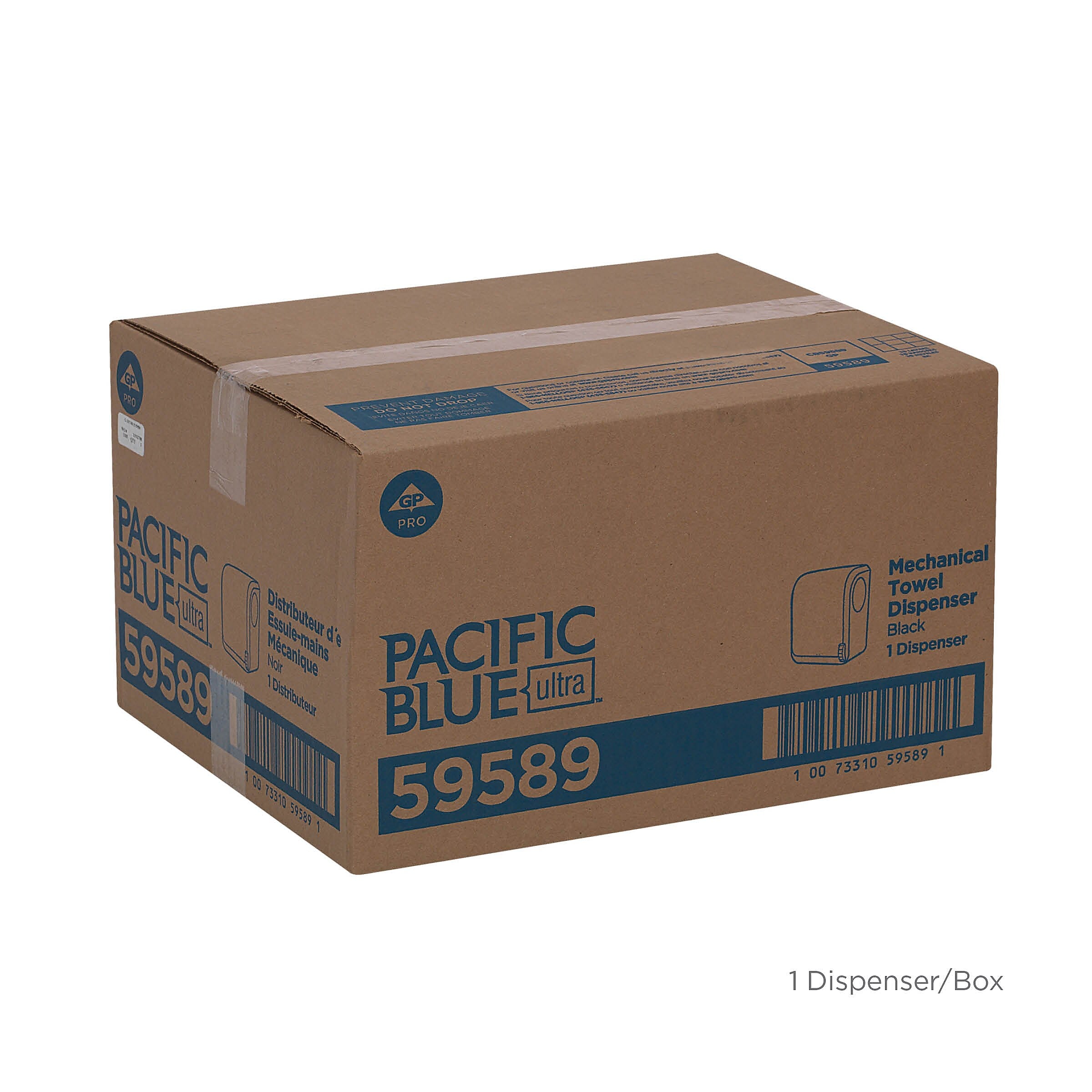 Pacific Blue Ultra™ Mechanical Paper Towel Dispenser by GP PRO, Black, 12.60” W x 9.30” D x 16.70” H (59589)