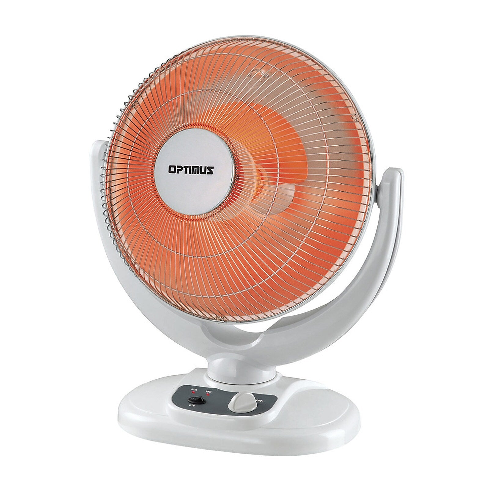 Optimus 14" Oscillation Dish Heater with remote control, White