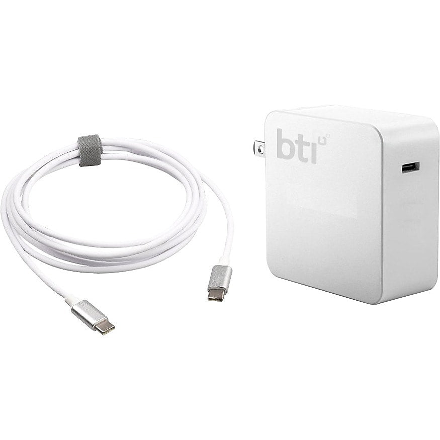 BTI Universal 60W USB-C Charger for Laptops, Tablets, Smartphones, White (MNF72LL/A-BTI)