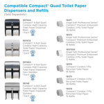 Compact 4-Roll Quad Coreless Toilet Paper Dispenser by GP PRO, Stainless Steel (56748)