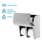 Compact 4-Roll Quad Coreless Toilet Paper Dispenser by GP PRO, Stainless Steel (56748)