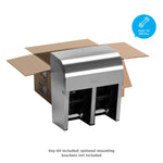 Compact 4-Roll Quad Coreless Toilet Paper Dispenser by GP PRO, Stainless Steel (56748)