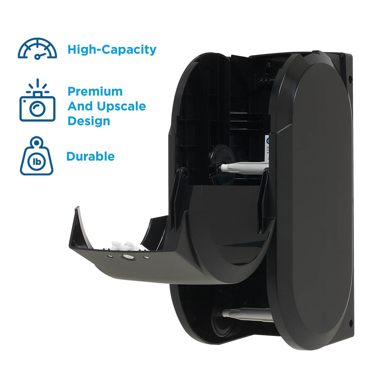 Compact® 2-Roll Vertical Coreless Toilet Paper Dispenser by GP PRO, Black (56790A)