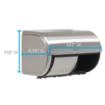 Compact 2-Roll Side-by-Side Coreless Toilet Paper Dispenser by GP PRO, Stainless (56798)