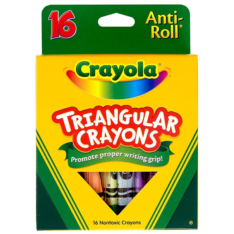 Crayola Triangular Crayon, Assorted Colors, 16/Box (52-4016)