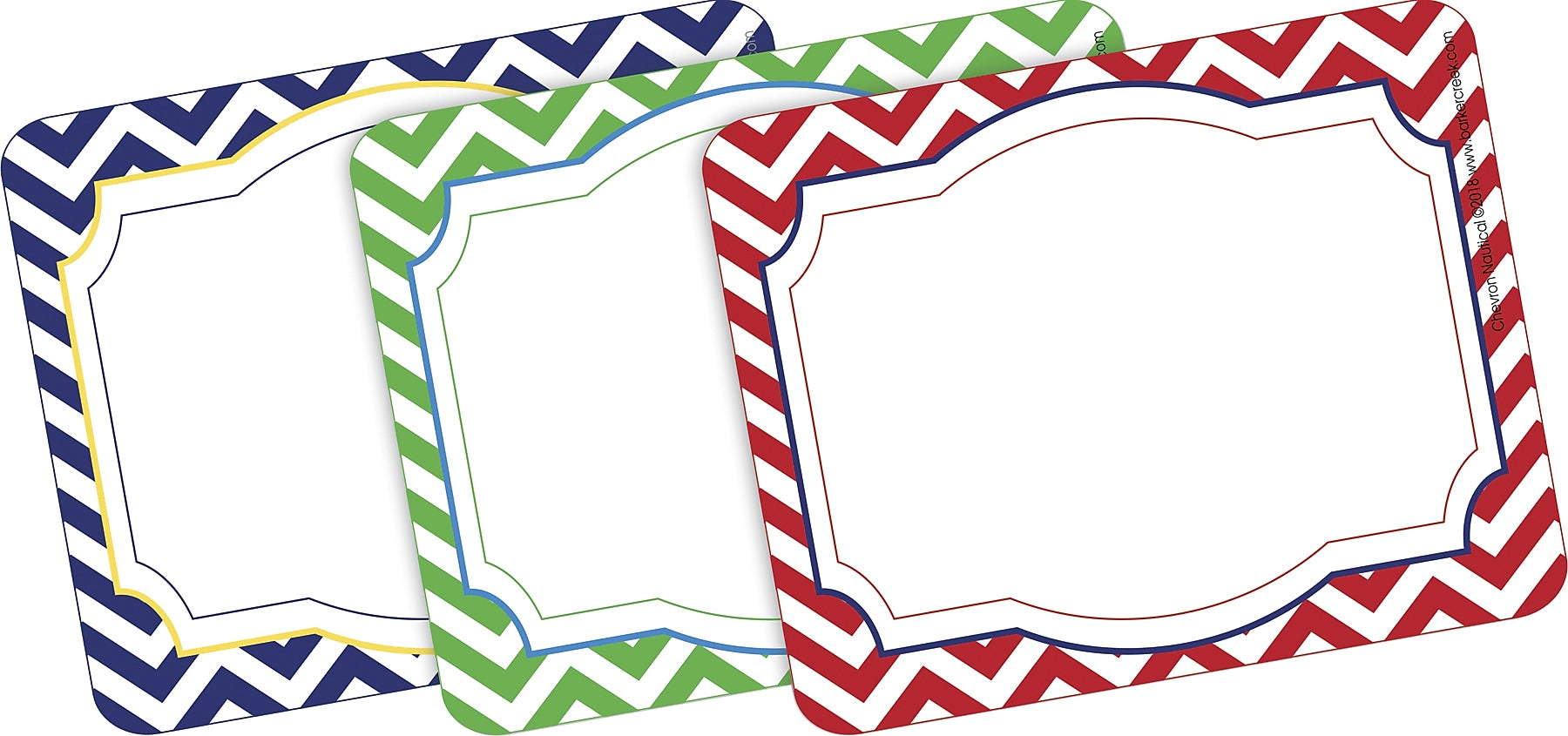 Barker Creek Self-adhesive Nautical Chevron School Name Tags, 2.75" x 3.5", 45/Pack (LL1524)