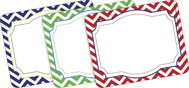 Barker Creek Self-adhesive Nautical Chevron School Name Tags, 2.75" x 3.5", 45/Pack (LL1524)