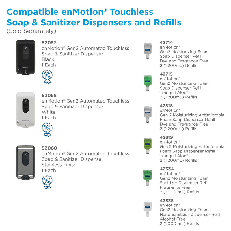 enMotion Gen2 Automatic Wall Mounted Hand Soap/Hand Sanitizer Dispenser, White (52058)