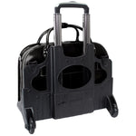 McKlein Roseville Leather Briefcase, Laptop Compatible, Rolling, TSA Checkpoint Friendly, Black (96645)
