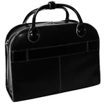 McKlein Roseville Leather Briefcase, Laptop Compatible, Rolling, TSA Checkpoint Friendly, Black (96645)