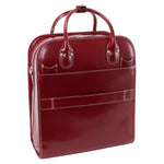 McKlein W Series Leather Briefcase, Laptop Compatible, Rolling, Red Trimmed In Sand (96496)