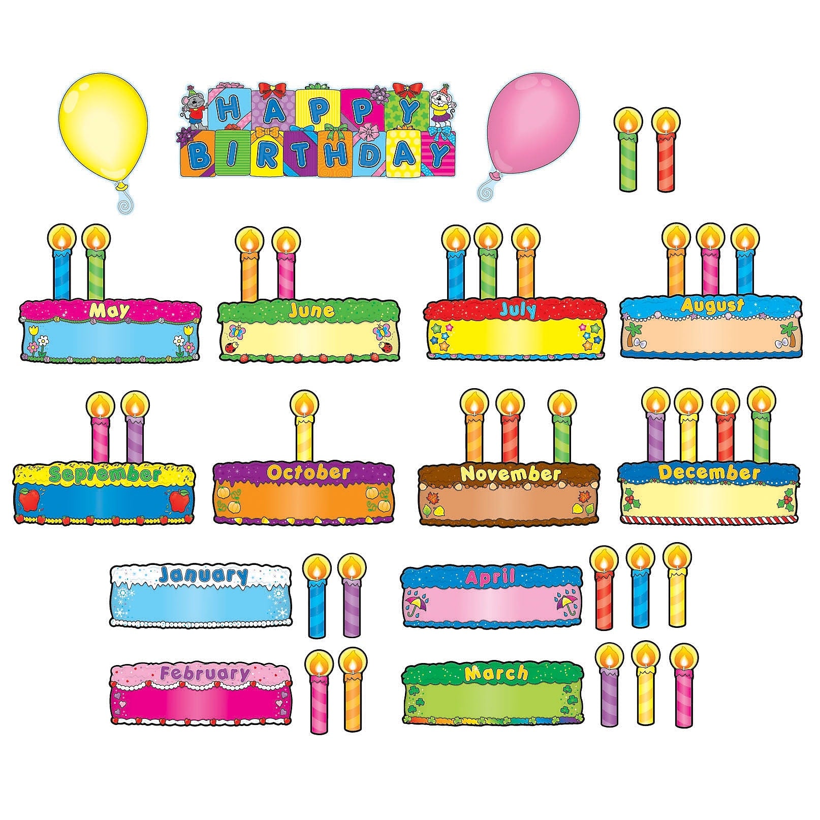 Carson-Dellosa Birthday Cakes Mini Bulletin Board Set (110038)
