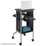 Safco Scoot 3-Shelf Metal Mobile Presentation Cart with Lockable Wheels, Black (8945BL)
