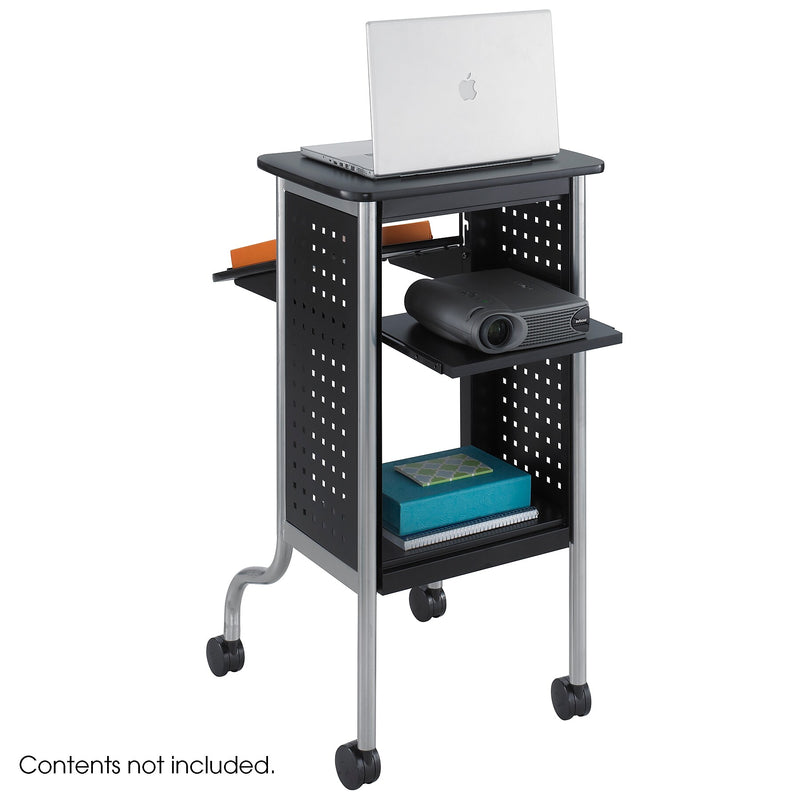 Safco Scoot 3-Shelf Metal Mobile Presentation Cart with Lockable Wheels, Black (8945BL)
