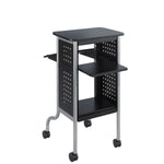 Safco Scoot 3-Shelf Metal Mobile Presentation Cart with Lockable Wheels, Black (8945BL)
