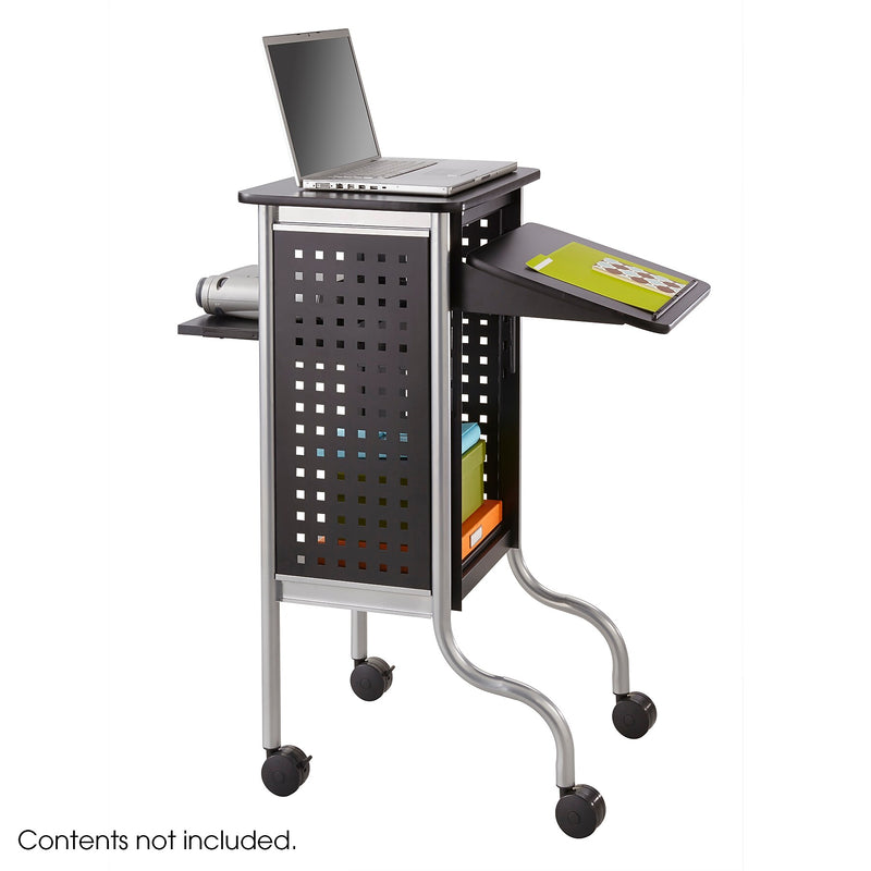 Safco Scoot 3-Shelf Metal Mobile Presentation Cart with Lockable Wheels, Black (8945BL)