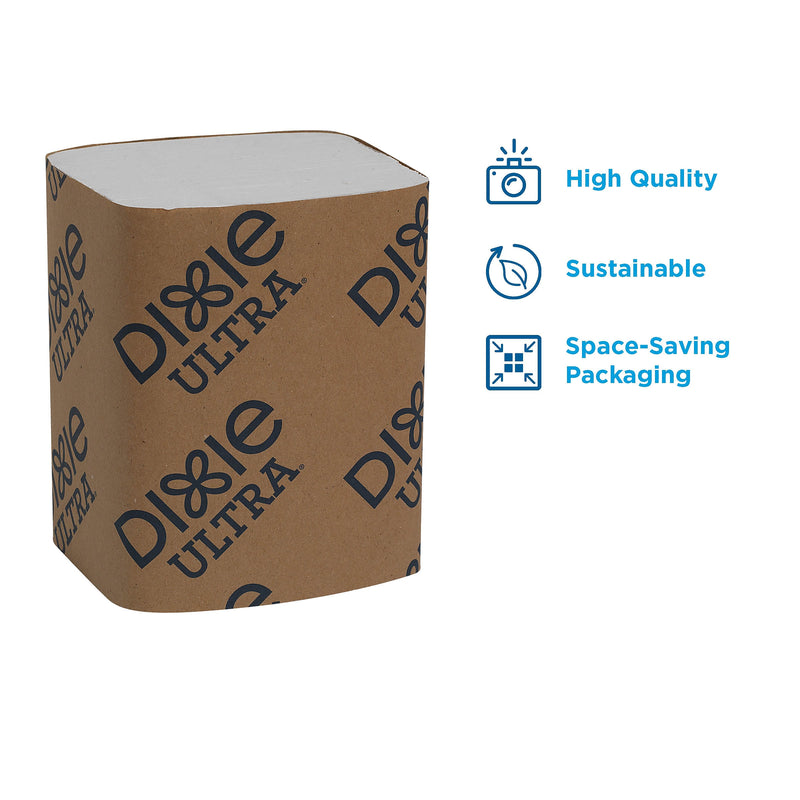 Dixie Ultra Interfold 2-Ply Napkin Dispenser Refill by GP PRO, White, 250 Napkins /Pack, 24/Carton (32006)