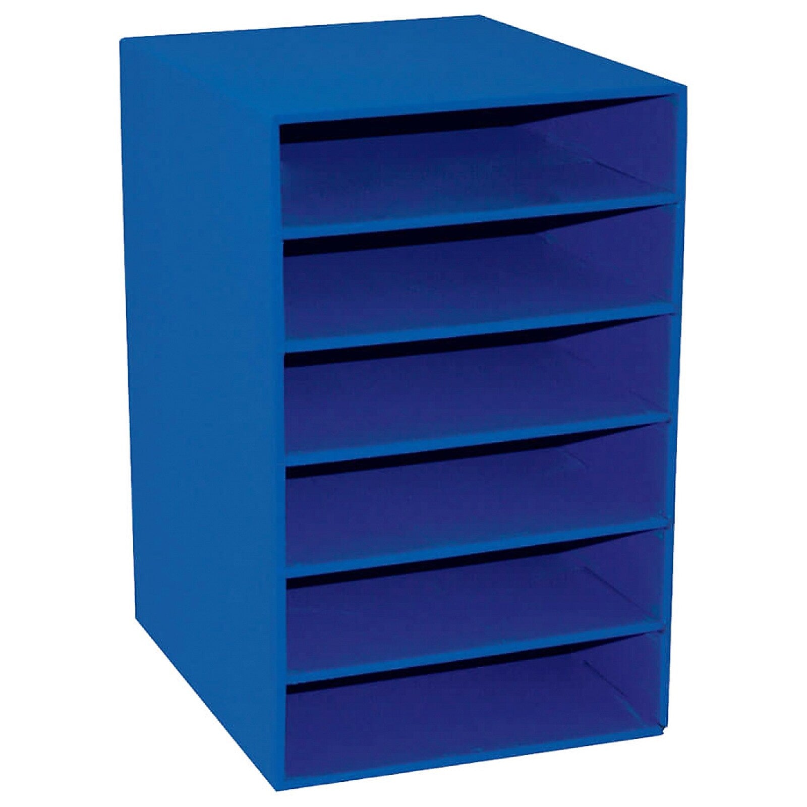 Pacon Classroom Keepers Corrugated 6-Shelf Organizer, 17.8" x 13.5" x 12", Blue (PAC001312)
