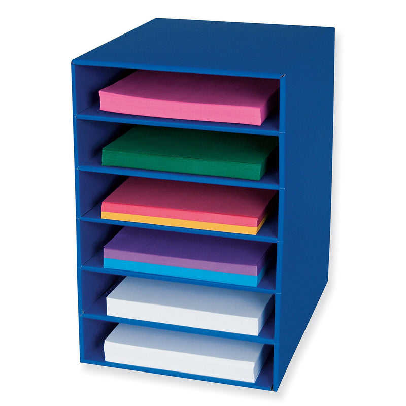 Pacon Classroom Keepers Corrugated 6-Shelf Organizer, 17.8" x 13.5" x 12", Blue (PAC001312)
