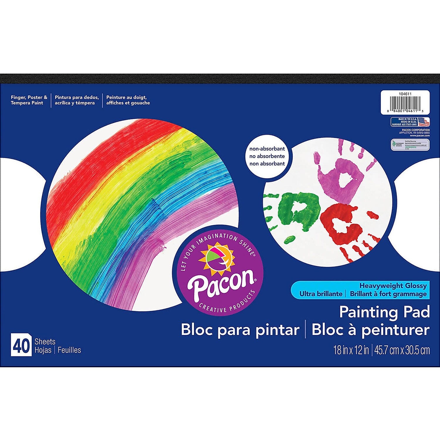 Pacon Painting Paper Pad, 18" x 12", White, 40 Sheets (PAC104611)