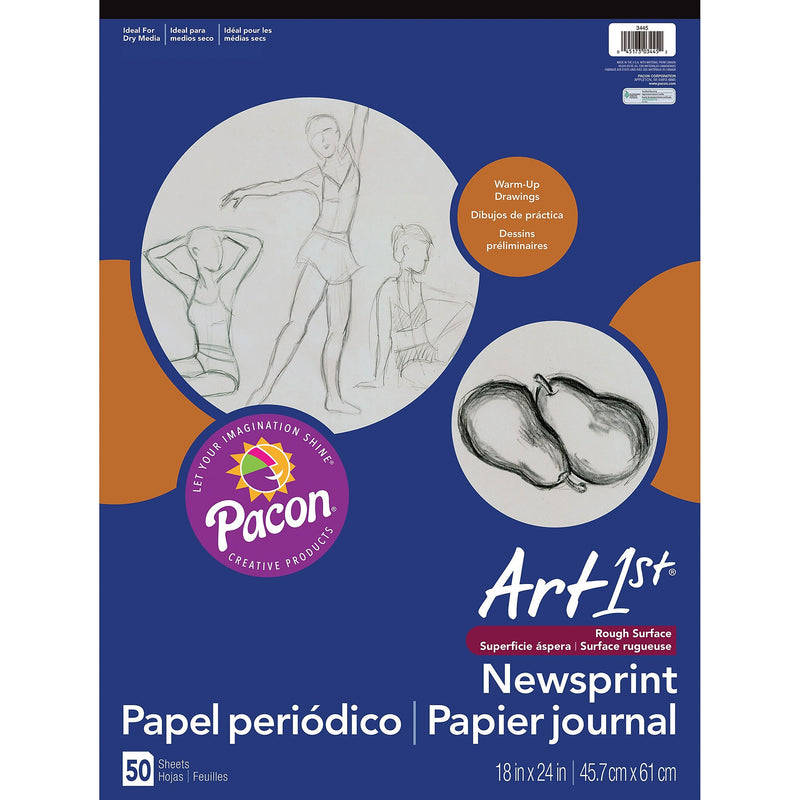 Pacon® Art1st® White Newsprint Paper Pad, 24" x 18"